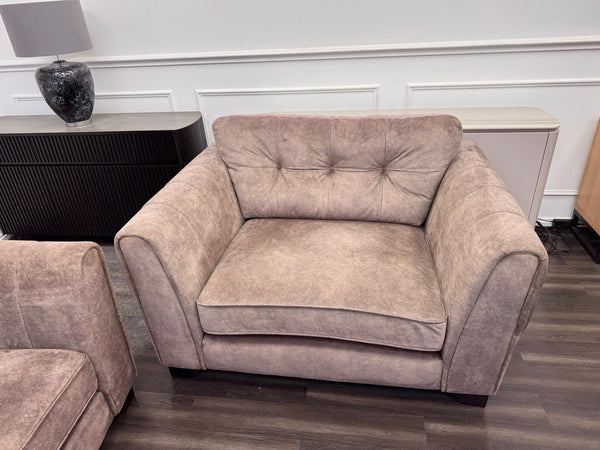 FURNITURE VILLAGE ARIANA 3 Seater Sofa Cuddle Set Classic Back Dapple Chocolate4