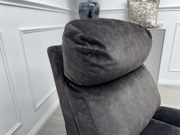 Sofology Radleigh Middle Section Power Recliner & Headrest Velvet Charcoal Grey5