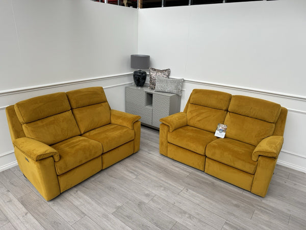 G Plan Thornbury/Harper 2+2 Seater Sofa Set Power Recliner Mustard RRP £759016