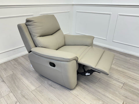 LAZYBOY DOUGLAS MANUAL RECLINER ARMCHAIR IN LEATHER STONE0