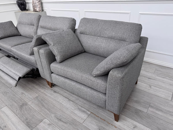 Furniture Village UNIQA Grey Fabric 3 Seater Power Recliner & Loveseat Sofa Set6
