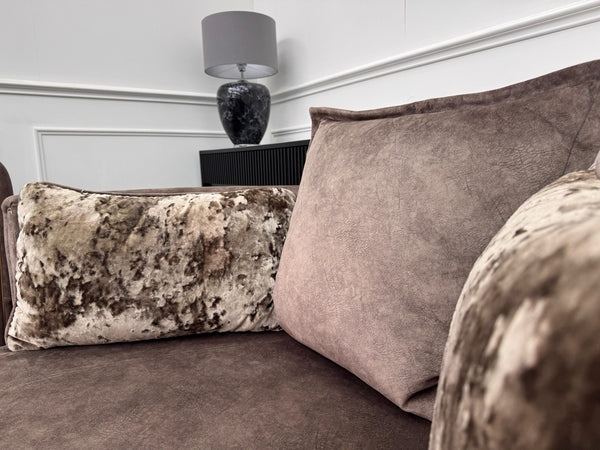 FURNITURE VILLAGE ARIANA 2 Seater Sofa Cuddle Set Classic Back Dapple Chocolate5