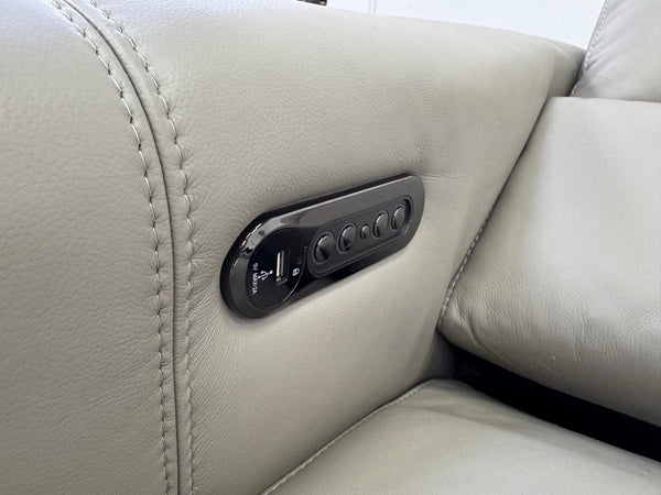 Furniture Village New York Power Recliner 3 Seater Sofa Pale Grey Leather6