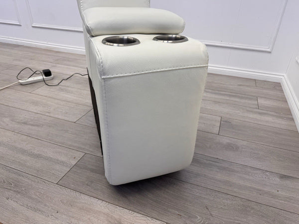 Sofology Radleigh Console White Leather Cup Holders Storage5