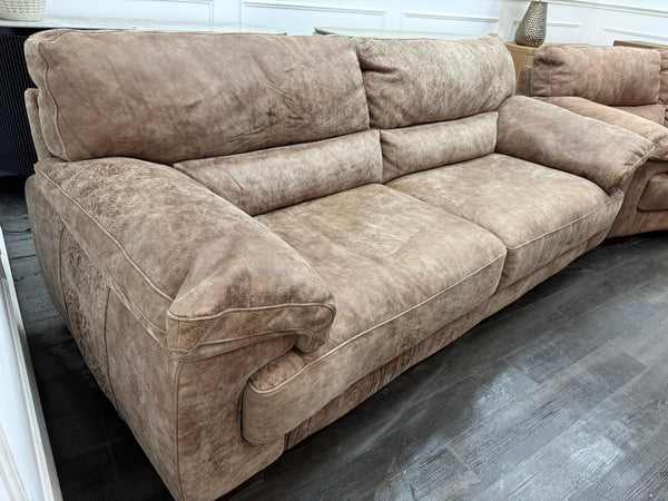 Sofology Santino 3 + 2 Seater Brown Tan  Aniline Leather Sofa Set10