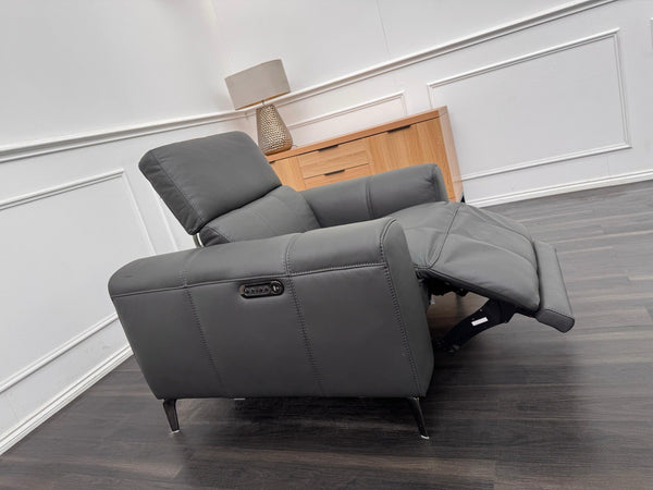 DFS Jagger Power Recliner Armchair Grey Leather Power Headrest4