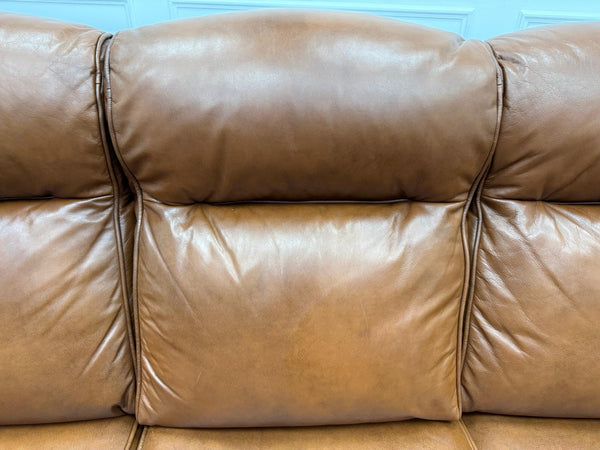 Parker Knoll Boston Brown Leather Power Recliner 3 Seater Sofa19