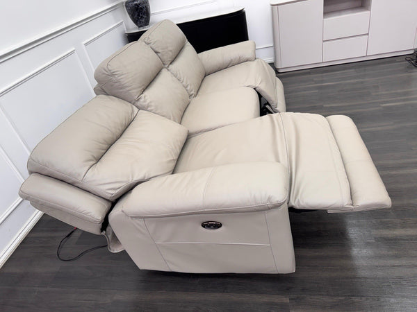 Furniture Village TOUCH 3 Seater Power Recliner Sofa Taupe Leather14