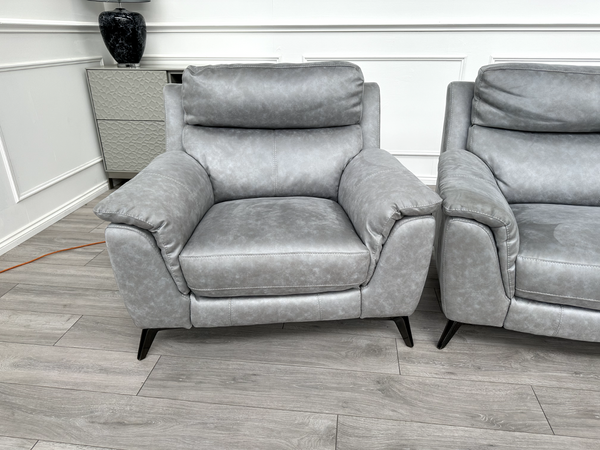 Furniture Village Contempo Grey 3 Seater Sofa Power Recliner Armchair RRP £3,7858