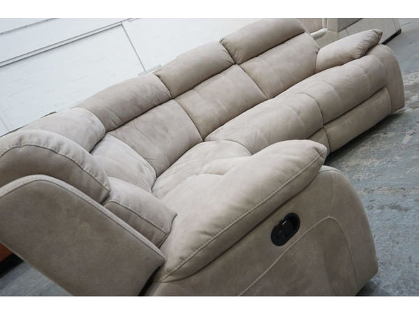 Furniture Village Moreno mink saddle fabric manual recliner corner group1