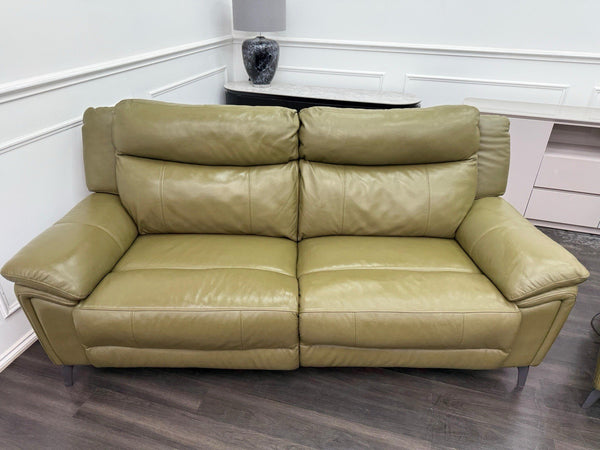 DFS Wren Power Recliner 3+3 Seater Sofa Set In Sage Green Leather20