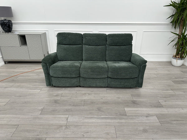 FURNITURE VILLAGE Piccolo Moss Green Fabric Power Recliner 3 Seater Sofa14