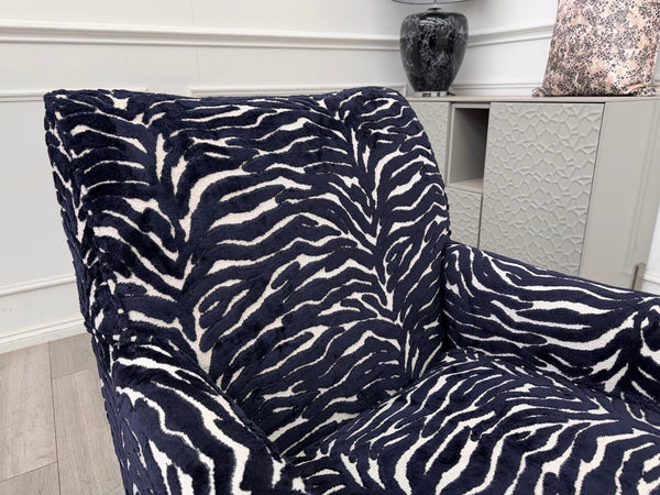Furniture Village Sasha Accent Black And White Zebra Strip Fabric6