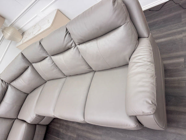 Furniture Village Snug Static L-Shape Corner Sofa In Grey Leather9