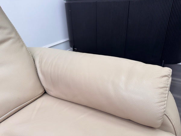 Furniture Village Rowen Beige Leather Armchair Power Recliner+Swivel+Rocking7