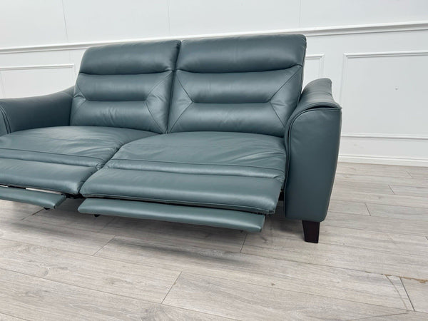 LAZYBOY MONZA STATIC 2 + 3 SEATER POWER RECLINER SOFA SET IN PETROL LEATHER19