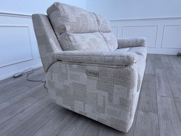G Plan Thornbury 3 Seater Sofa Patterned Beige Fabric Power Recliner8