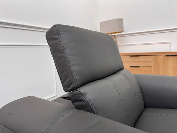 DFS Jagger Power Recliner Armchair Grey Leather Power Headrest12
