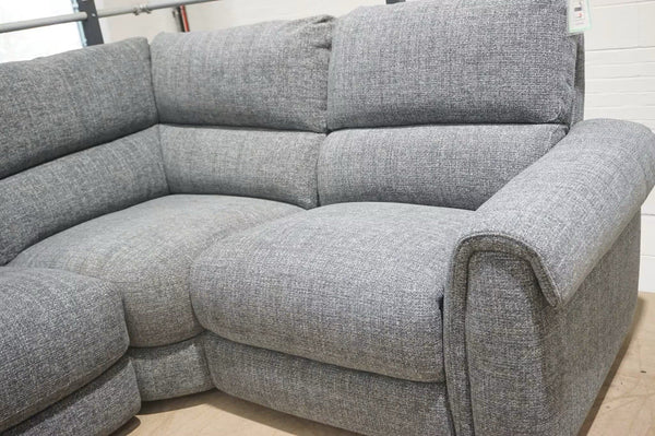 FV Nixon dark grey mix chunky cross weave fabric Static corner Sofa2