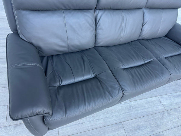 Furniture Village Charcoal Grey Static 3 + Power Recliner 2 Seater Sofa Set6