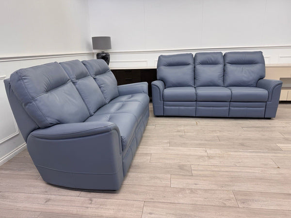 Parker Knoll Hudson 23 Roma Storm Leather Static 3+3 Seater Sofa Set RRP £83204