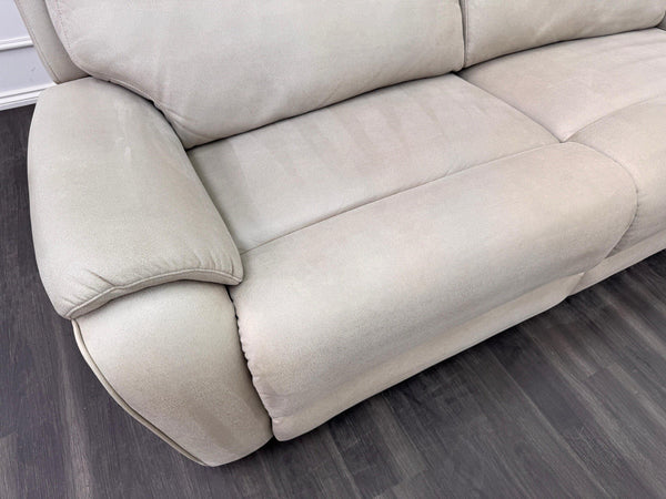 LA Z BOY Winchester Power Recliner 3 Seater Sofa In Beige Fabric Power Headrest9