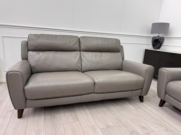 Furniture Village Zen Grey Leather Static 3 Seater  + Recliner 2 Seater Sofa Set15