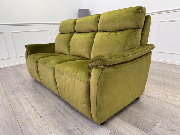 Sofology Parker Static 3 Seater Green Fabric Sofa1