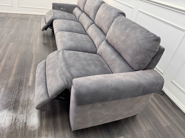 Furniture Village Nixon Large 4 Seater Sofa Power Recliner In Grey Lux Velvet10