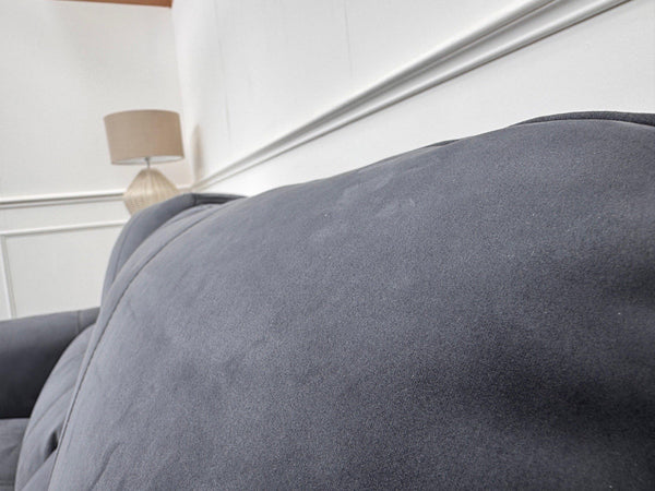 Furniture Village 3+2 Seater Sofa Set Power Recliner Dark Grey Suede17