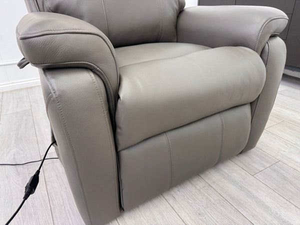 DFS Lift and Rise Electric Power Recliner Armchair Grey Genuine Leather8