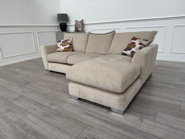 Furniture Village Sofia Beige Fabric Corner Sofa with Chaise End0