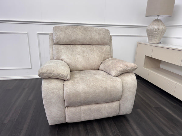 Furniture Village Moreno Cream Fabric Armchair Electric Power Recliner8