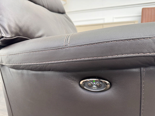 FV Lille Dark Brown Leather Armchair Power Recliner3