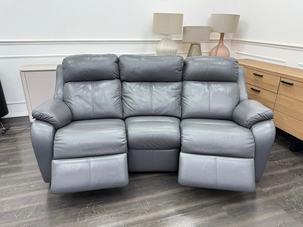 G Plan Kingsbury Capri Seal Leather 3 Seater Curved Sofa Power Recliner1