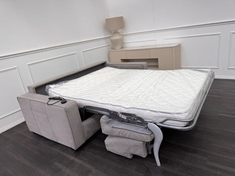 DFS Sonno 3 Seater Sofabed In Grey Microfibre Electric Power Pull Out0