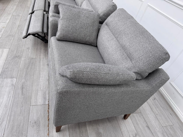Furniture Village UNIQA Grey Fabric 3 Seater Power Recliner & Loveseat Sofa Set3