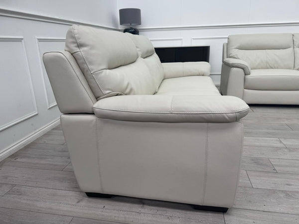 Furniture Village Hetty 3 + 3 Seater Sofa Set in Ivory/Off White Leather17