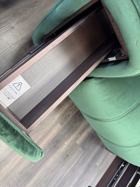 DFS Torren Power Recliner Pair Of Armchairs Green Velvet Power Headrest21