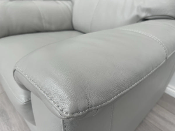 Furniture Village Light Grey Leather Sofa 3 Seater & Armchair Sofa Set9