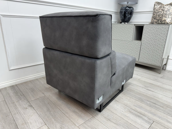 Sofology Dakota Middle Section Dark Grey Velvet Fabric11