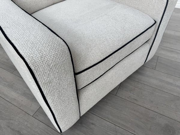 Furniture Village Celine Ivory Cream Woven Fabric Static Armchair8