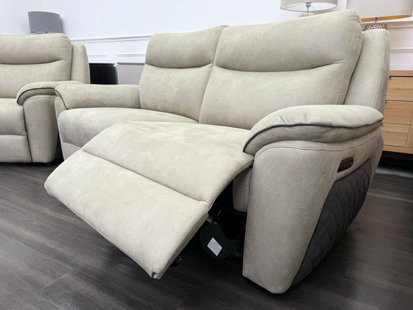LAZY BOY Lyle Power Recliner 3+3 Seater Sofa Set In Taupe Fabric La Z Boy2
