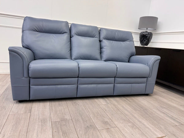 Parker Knoll Hudson 23 Roma Storm Leather Static 3 Seater Sofa RRP £41601