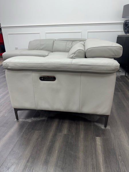 DFS Milano Light Grey Leather Corner Sofa Power Recliner + Armchair PWR Headrest22