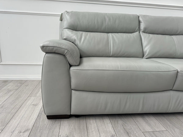 Furniture Village Light Grey Leather Sofa 3 Seater & Armchair Sofa Set2