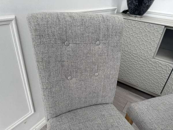 Furniture Village Augusta Grey Fabric Pair Of 2 Roll Back Dining Chairs15