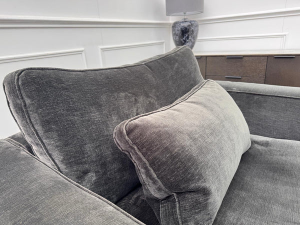 Sofology Cavalli Loveseat Charcoal Grey Denim Chenille Fabric5