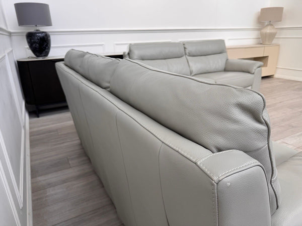 Furniture Village Grey Genuine Leather Sofa 3 & 3 Seater Sofa Set16