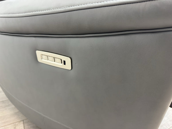 Parker Knoll Hudson 23 Grey Leather Armchair Power Recliner & Headrest & Lumbar9